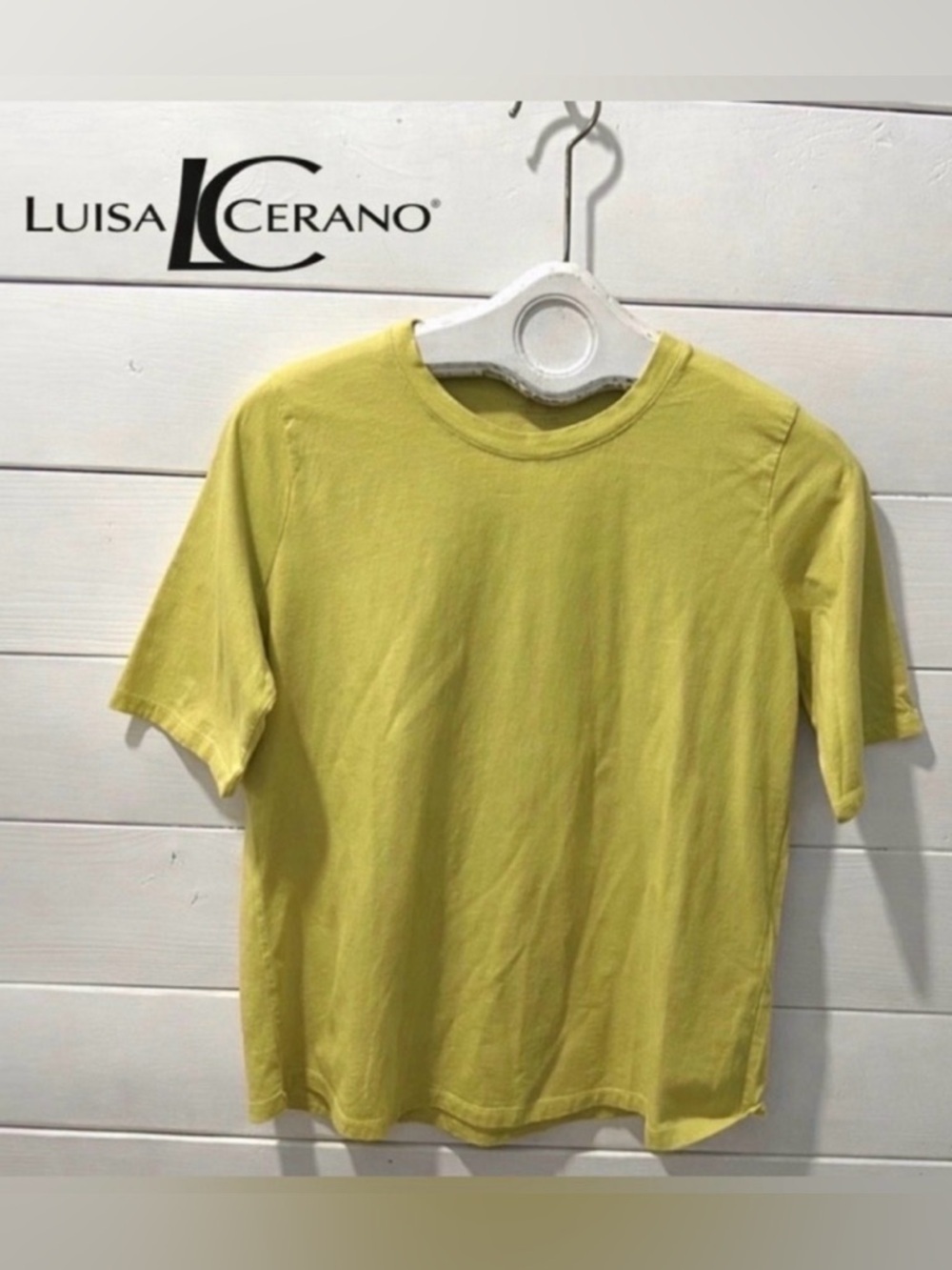 Luisa Cerano Organic Cotton T-Shirt – Yellow – Size 42 (US